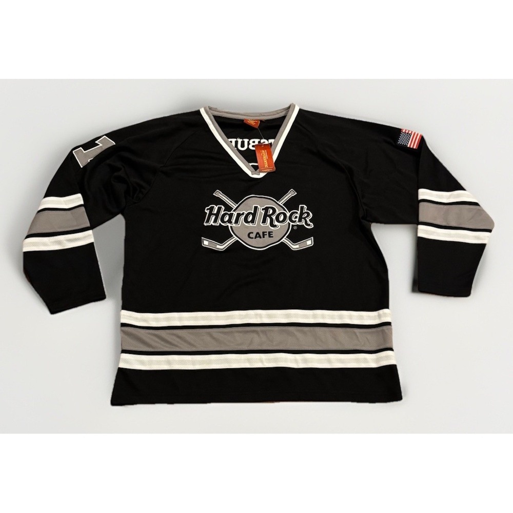 Vintage Hard Rock Cafe Hockey Jersey M Pittsburgh Penguins LA Kings New Rare